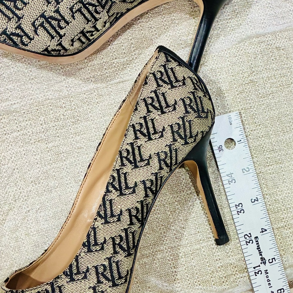Ralph Lauren Black and Tan Heels - Picture 3 of 8